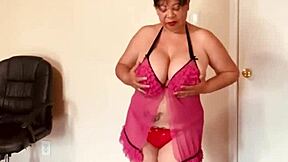 Sexy Woman Masturbating Her Big Tits and Boobs