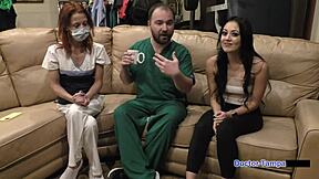 blaire celeste in a pov scene as a nurse with gloves and jeans