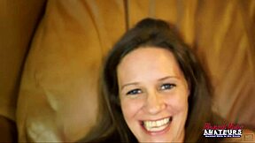 Petite Mature Brunette Julia Gives Wet Bj and Masturbates