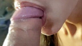 Amateur teen delivers intense closeup blowjob action