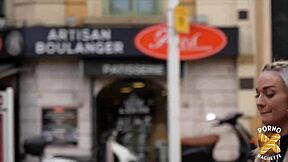 Nathalie and Luth, two blondes in stockings, playing with a dick. Want to join?