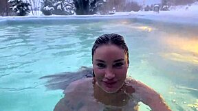 monika fox gives winter quick blowjob and masturbates in nature surrounded by snow