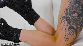 Leather-clad maddy may enjoys sloppy deepthroat with saliva