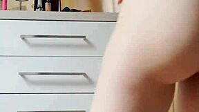 A Petite Blonde Amateur Dances in Tight Jeans for First Striptease