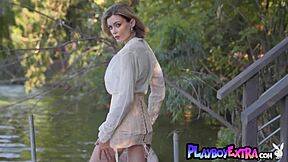 Classy blonde russian milf anna lisa stripping and posing naked on a boat!