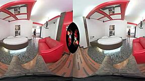 Pierced nipple babe explores reality in vr experience