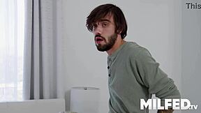 her mom gropes herself watching us bang with that big ass