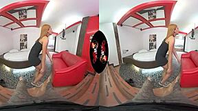 Pierced nipple babe explores reality in vr experience