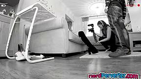 british bitch with sexy tattoos gets banged by nerd