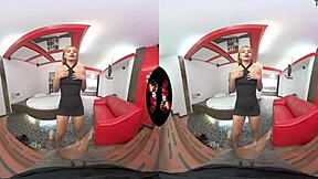 Pierced nipple babe explores reality in vr experience