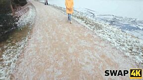 Swap4k Sunday Walk Turns Into Hot Threesome with Stunning Girl in Our Bed for Her First Time