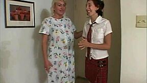 hey, old grannies and young 18+ babes licking in taboo action!