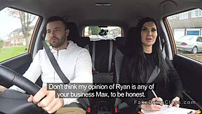 busty milf examiner gives a wild ride in the car with that huge tool.