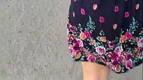 Mature woman in skirt harassed on Lima streets