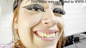 goth latina inserts toy into her pussy