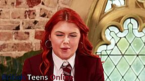 British Redhead Student Tells You How To Wank And Cum For Her