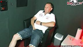 Skinny German Housewife Bangs Stranger in Sex Kino with Wild Swinger Group Action