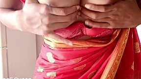 nepali couple having sex in sari at home