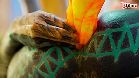 Sexy Fishnets and High Heels Babe in Solo Anal Play with XL Dildo. Tattooed Slut Spreads Wide for Deep Action.