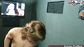 Skinny German Housewife Bangs Stranger in Sex Kino with Wild Swinger Group Action