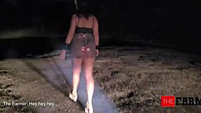 thefarmer discovers thick sexy bitch in uniform cosplay at night
