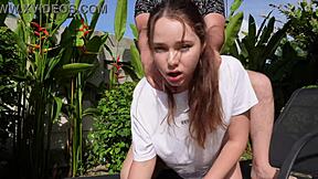 Petite 18+ Stepsister Bent Over in Public Fuck