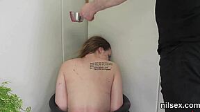 Foxy chick endures brutal ass therapy in extreme group session.