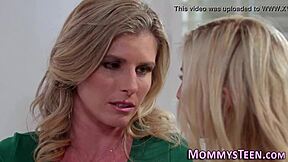 Watch this tiny teen trib her stepmom for the first time.
