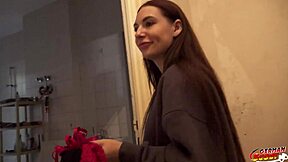 German scout picks up teen Emma Evans for rough casting fuck.