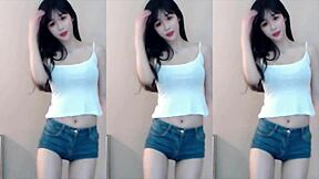 Chinese Girl Dancing Wildly in Tight Outfit on Super Fast Ride