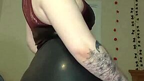 Striptease and BBC dildo bang, oops, almost dropped it!