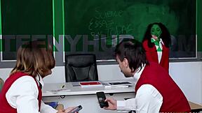 Classroom Chaos Teachers Pet Turns Study Session Into Steamy Threesome