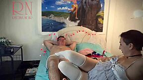 Wonderful Blowjob Maid In White Stockings Jerks Cum On Pussy