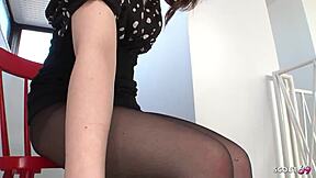 Hey, how does this Japanese pawg in pantyhose dominate with rimjob and creampie?