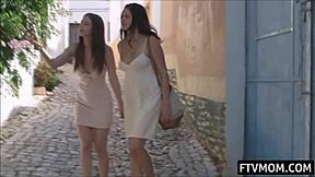 Francesca Dicaprio and Stella Cox Peeing in Public! Shocking French Milf Street Flashing!