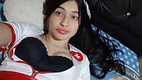 Skinny Colombian Babe Flashes Tits