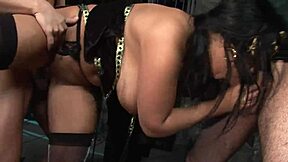 Big boobed milf Jasmine Black and Tarra White perform sucking and fucking in costumes