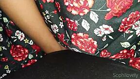 Stepsister in sexy dress and lingerie has homemade sex