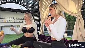 nichole saphir and savvy suxx hardcore threesome in public