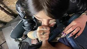 i grabbed a whore off the street, dragged her to the entrance, and she sucked my big cock till i came!