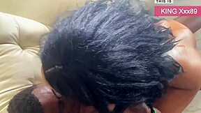 Home alone with ebony step sis, she rides doggystyle and gets cum in tight wet pussy