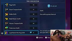 Chubby ebony gamer girl fucked with dildo during Dead Cells gameplay