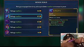 Chubby ebony gamer girl fucked with dildo during Dead Cells gameplay