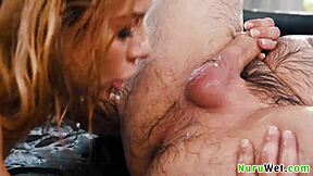 Slutty busty blonde masseuse rides huge dick while getting fingered in nuru massage, reaching orgasm with summer vixen and tommy pistol