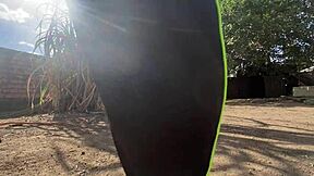 Latina babe kisses and takes big cock from farmhand.