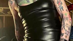 tattooed milf hotink4u orgasms intensely riding a dildo hard