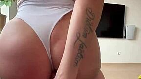 julia fit takes dirty anal in a tight white thong today