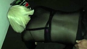 Is this gorgeous French tranny ready for a gangbang with six big guys?