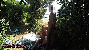 French girl sucks stranger on nude Greek beach in public with cumshot finish by Misscreamy