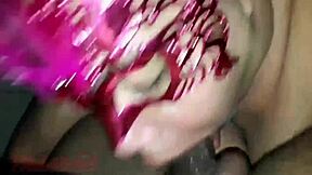 this latina bbw gives a greedy blowjob with her big ass bouncing